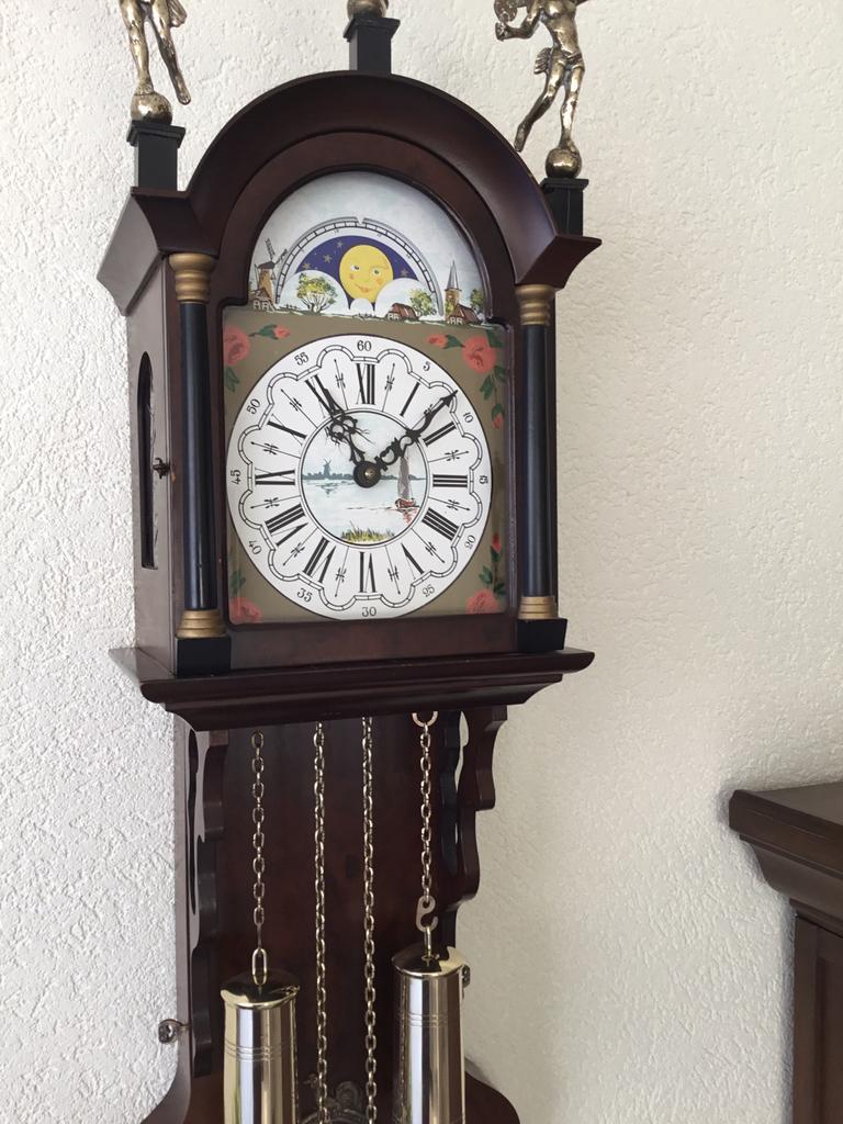 Staartklok met maanstanden, Antiek en Kunst, Antiek | Klokken, Ophalen