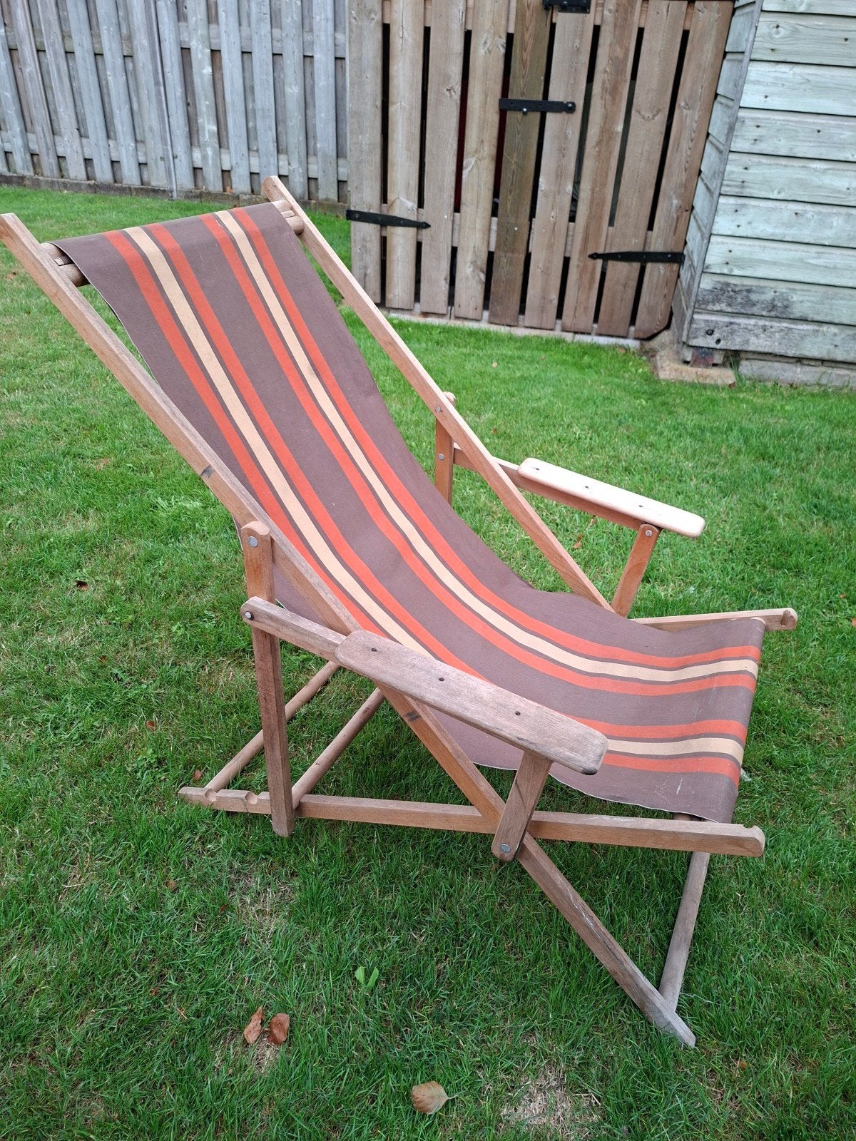 Houten Strandstoel retro vintage, Ophalen, Gebruikt, Hout