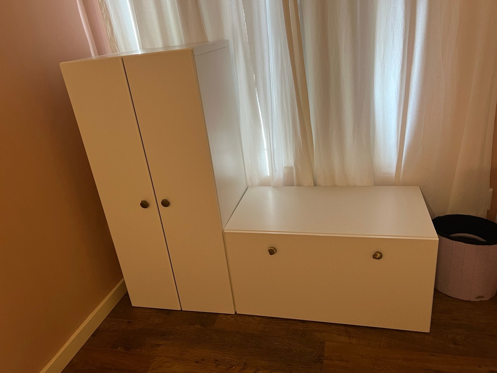 Witte kleding kast en ladekast Ikea Småstad, Ophalen, Gebruikt, 100 tot 150 cm, 50 tot 100 cm