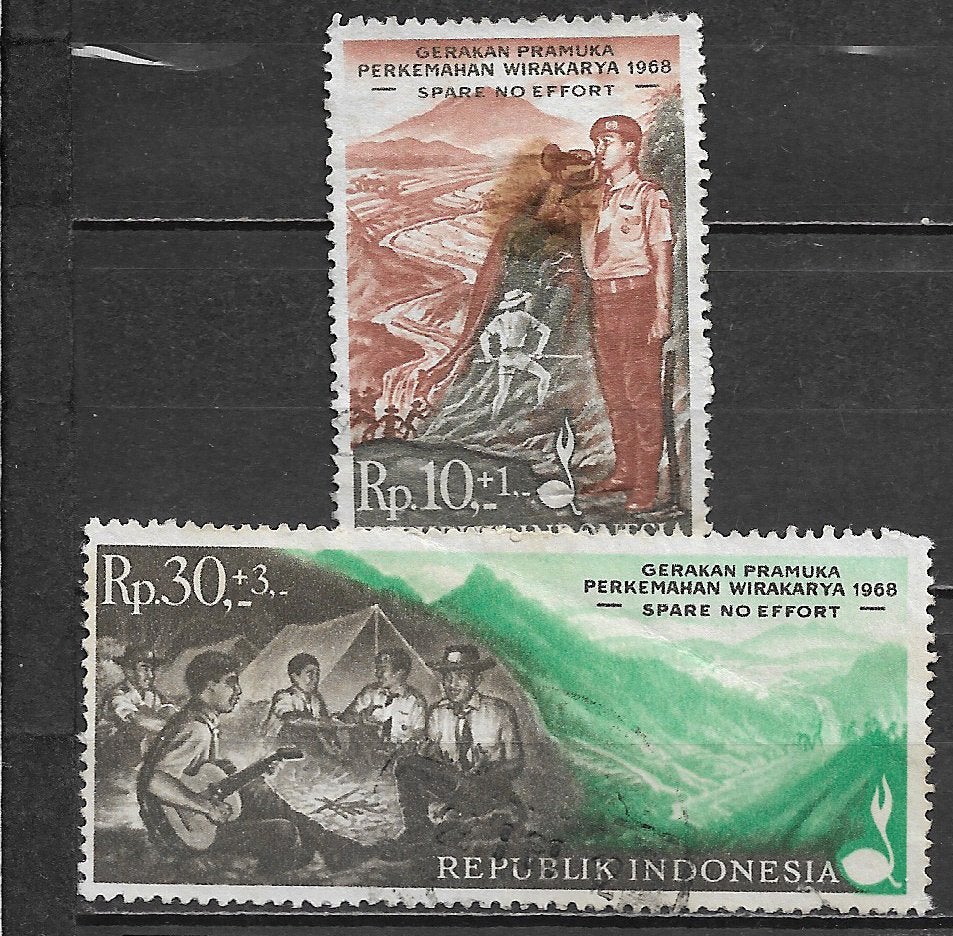 Indonesie 1968 Padvinderij scouting, Ophalen of Verzenden, Gestempeld, Zuidoost-Azië