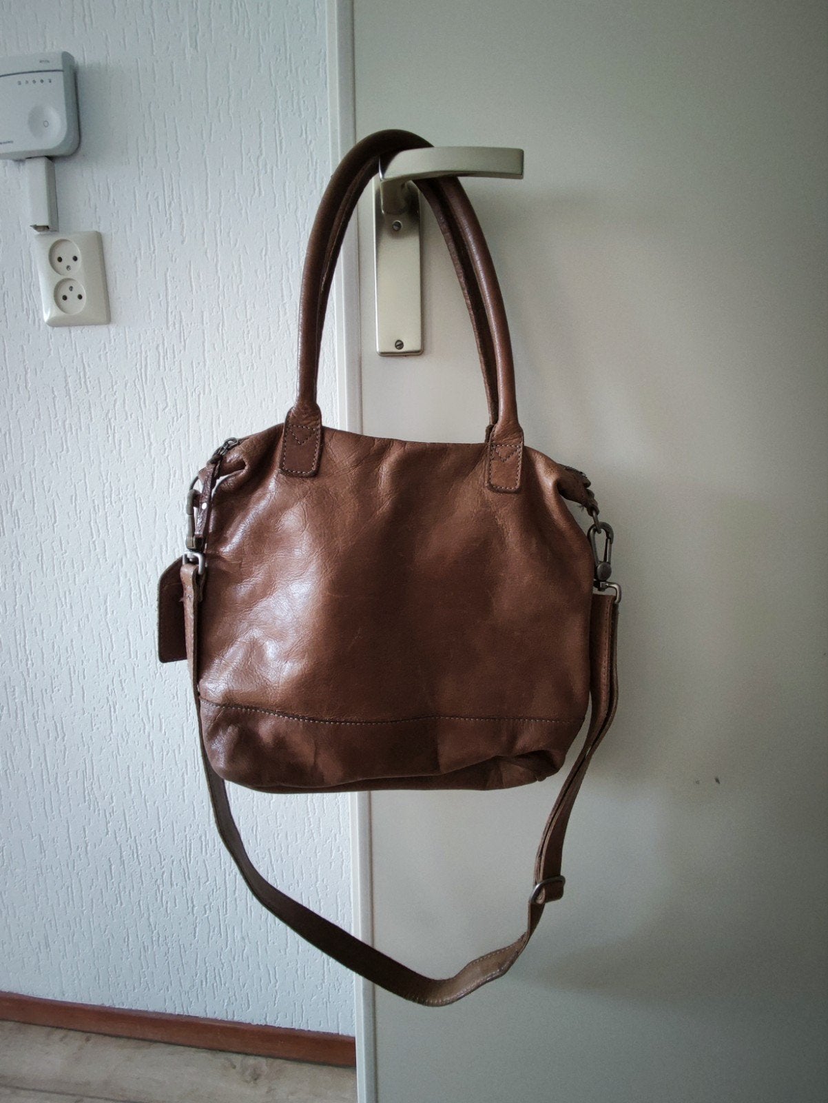 Leren Cowboysbag tas, Ophalen, Gebruikt, Bruin, Handtas