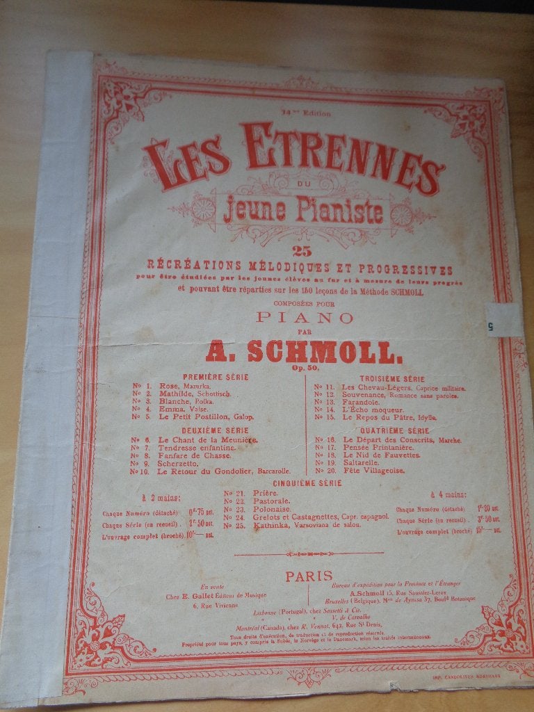 Les Etrennes – Piano- A. Schmoll, Gebruikt, Overige genres, Ophalen of Verzenden, Thema