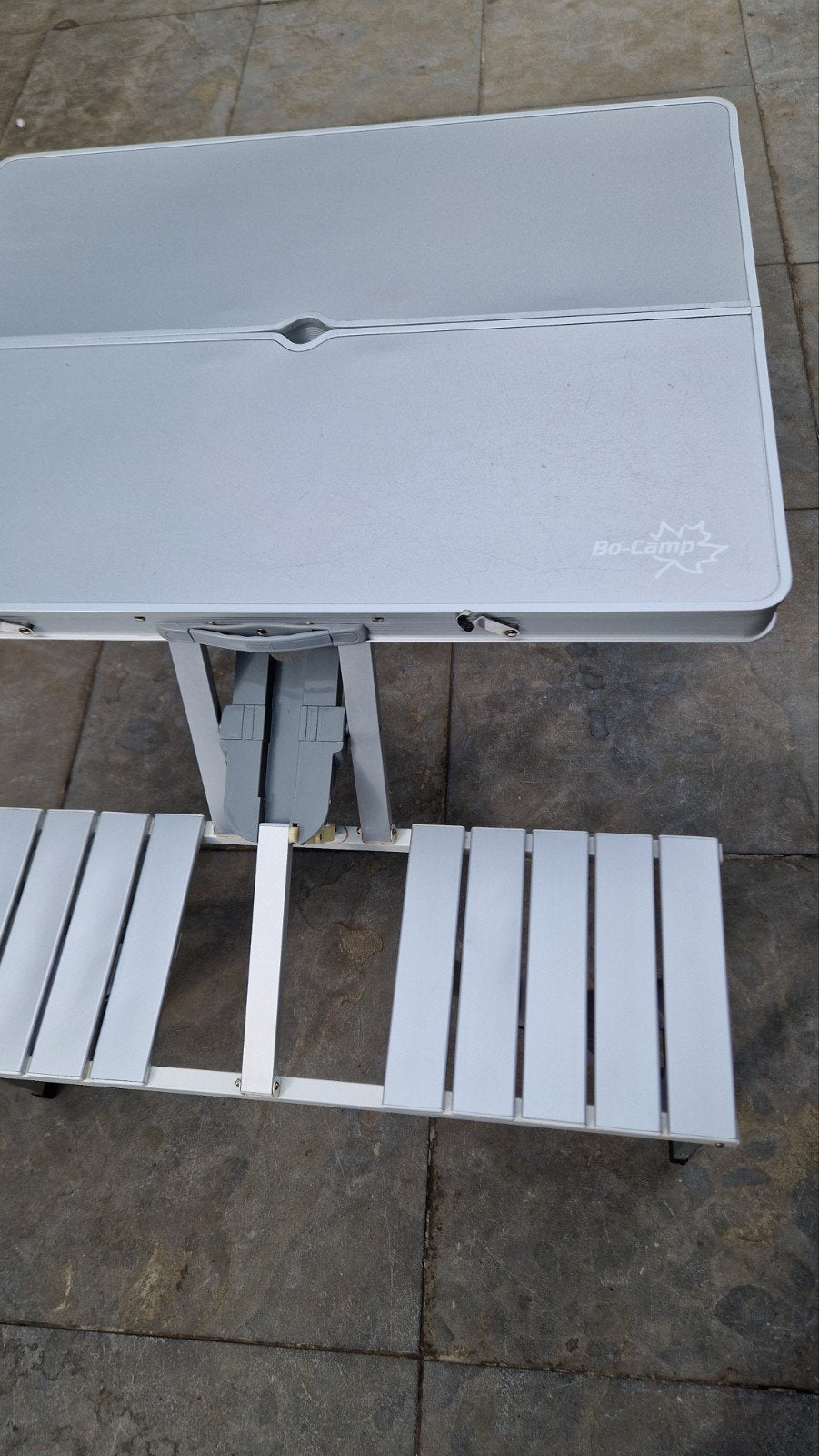 Bo-Camp Campingtafel met bankjes - Aluminium, Ophalen of Verzenden, Gebruikt, Campingtafel