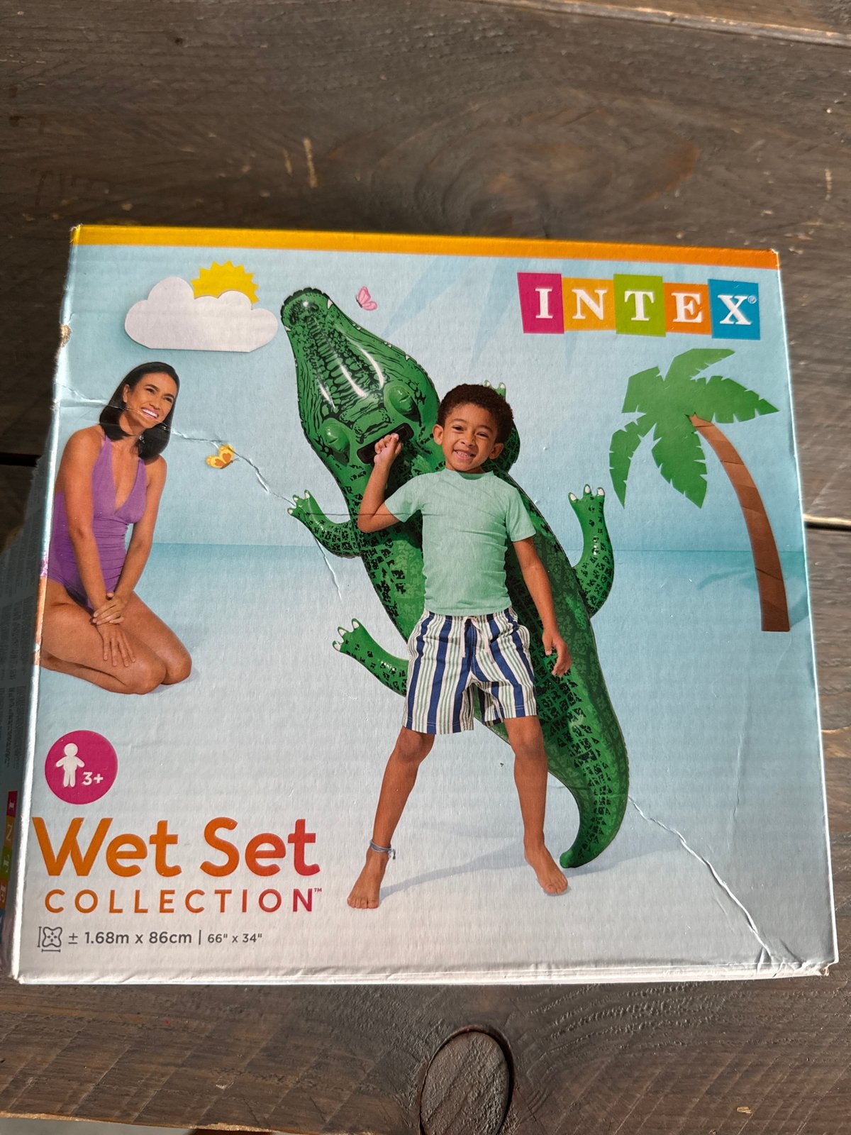 Nieuwe Intex Wet Set Krokodil Zwemband - 1.68m x 86cm, Kinderen en Baby's, Speelgoed | Buiten | Opblaasfiguren, Ophalen of Verzenden