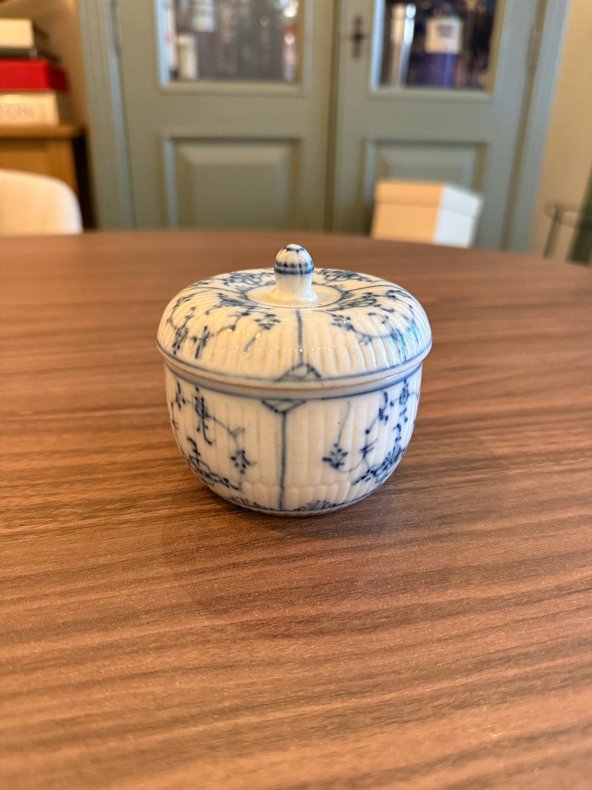 Royal Copenhagen Blue Fluted Plain Suikerpot met Deksel, Ophalen of Verzenden