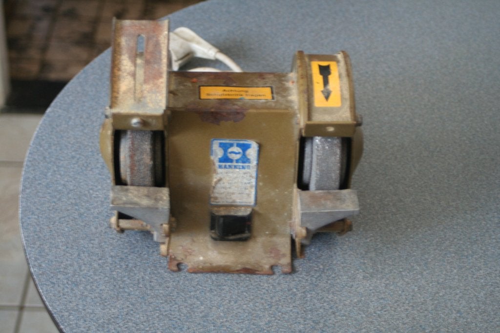 oude dubbele slijpmachine, Ophalen of Verzenden, Gebruikt, Minder dan 700 watt, Werkbankslijpmachine