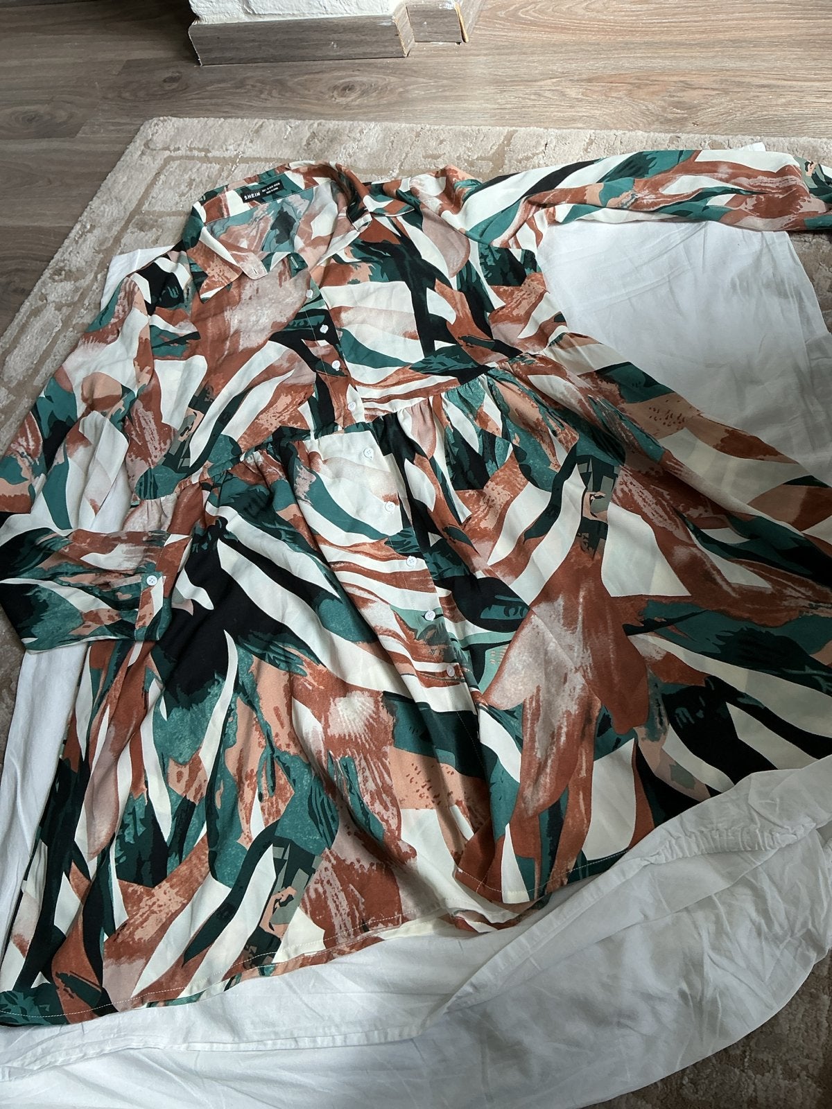 Shein jurk met abstracte print mast L nieuwe, Maat 38/40 (M), Meerkleurig, Ophalen of Verzenden, Zo goed als nieuw