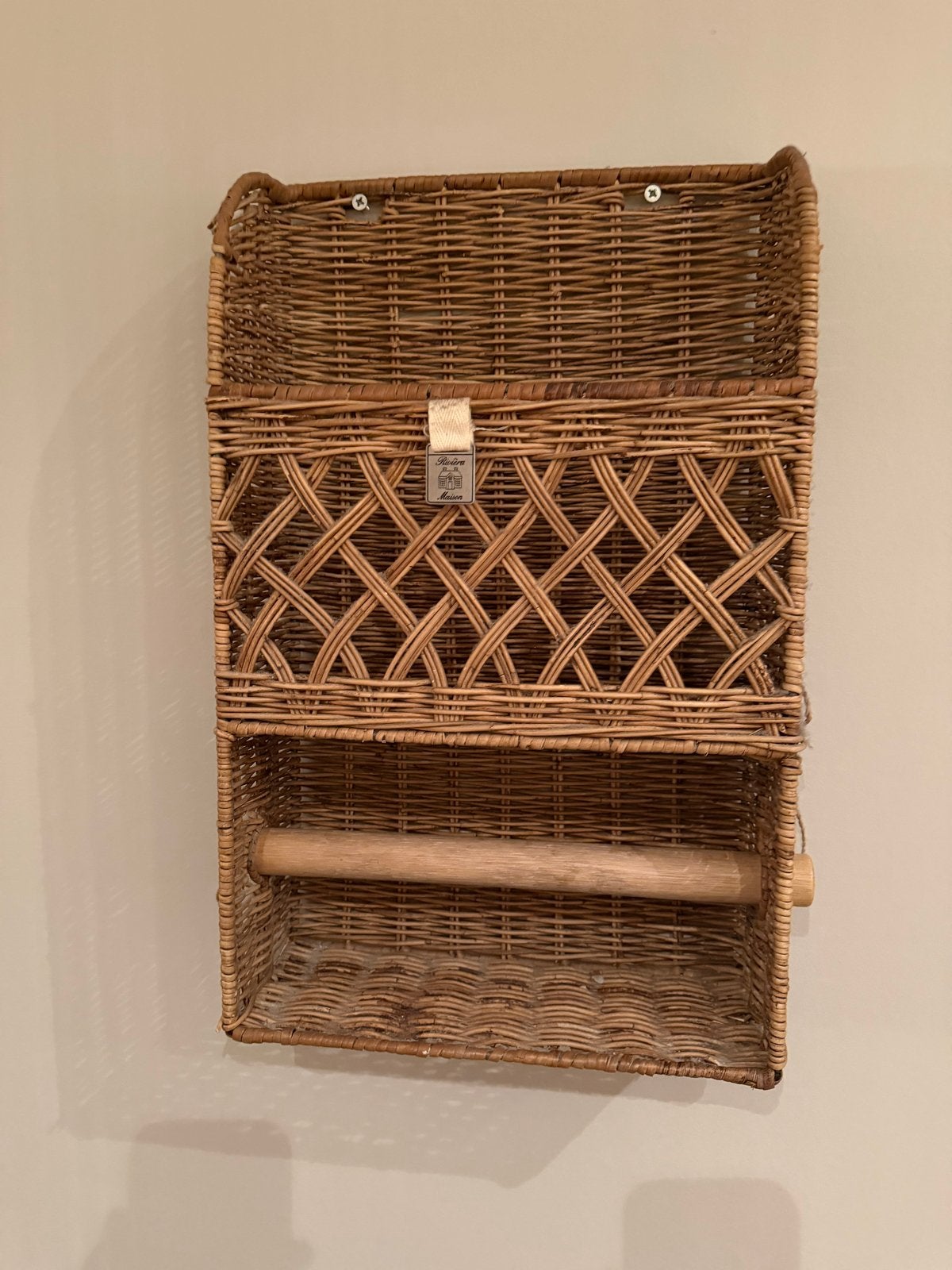 Riviera Maison Keukenrolhouder / Organizer, Ophalen, Natuurlijk materiaal, Bruin, Landelijk