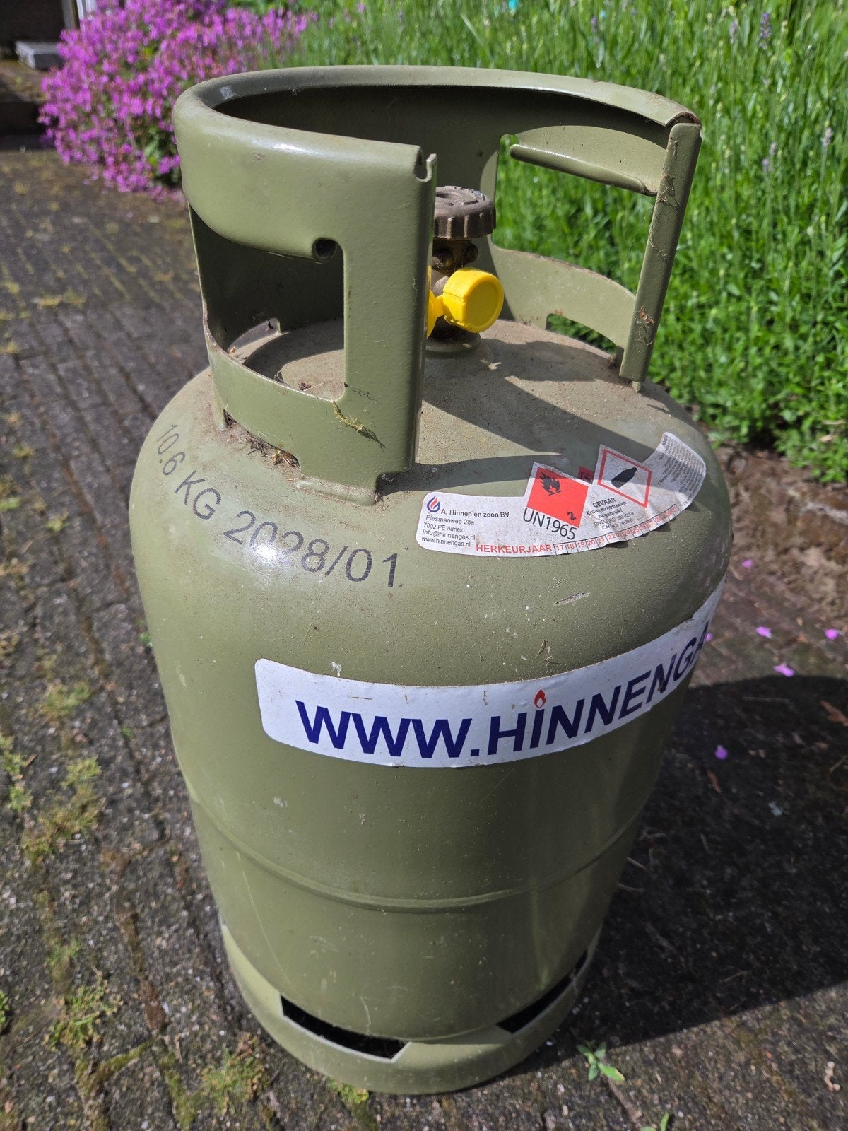 Volle propaan gasfles 10,6kg gekeurd tot 2028, Ophalen, Zo goed als nieuw, A. Hinnen en zoon BV