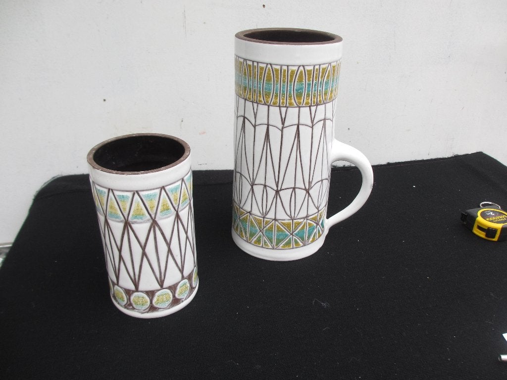 2 stuks Vintage vazen Ceramiek Maltezer Delft keramiek, Ophalen of Verzenden