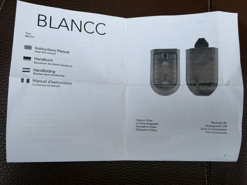 BLANCC Torv (BIS727) Sleutelkluis met Cijferslot, ., Nieuw, Ophalen of Verzenden, .