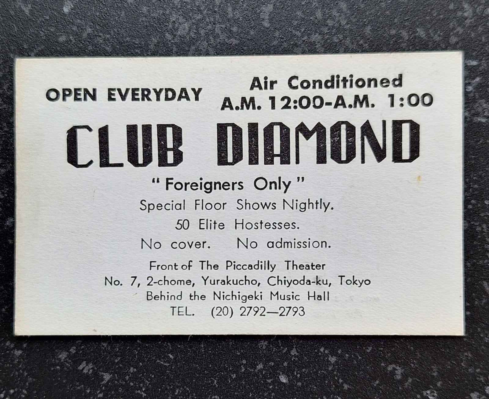 WW2 Club Diamond Tokyo, Ophalen of Verzenden, Foto of Poster