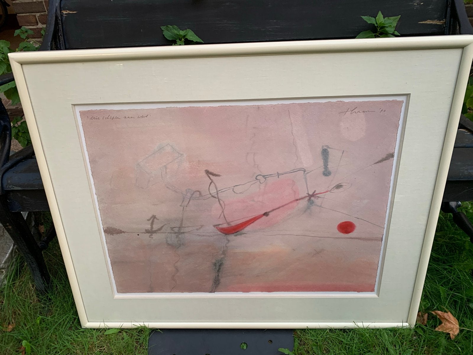 Johan Claassen Aquarel "Drie schepen naar west" (1990), Ophalen