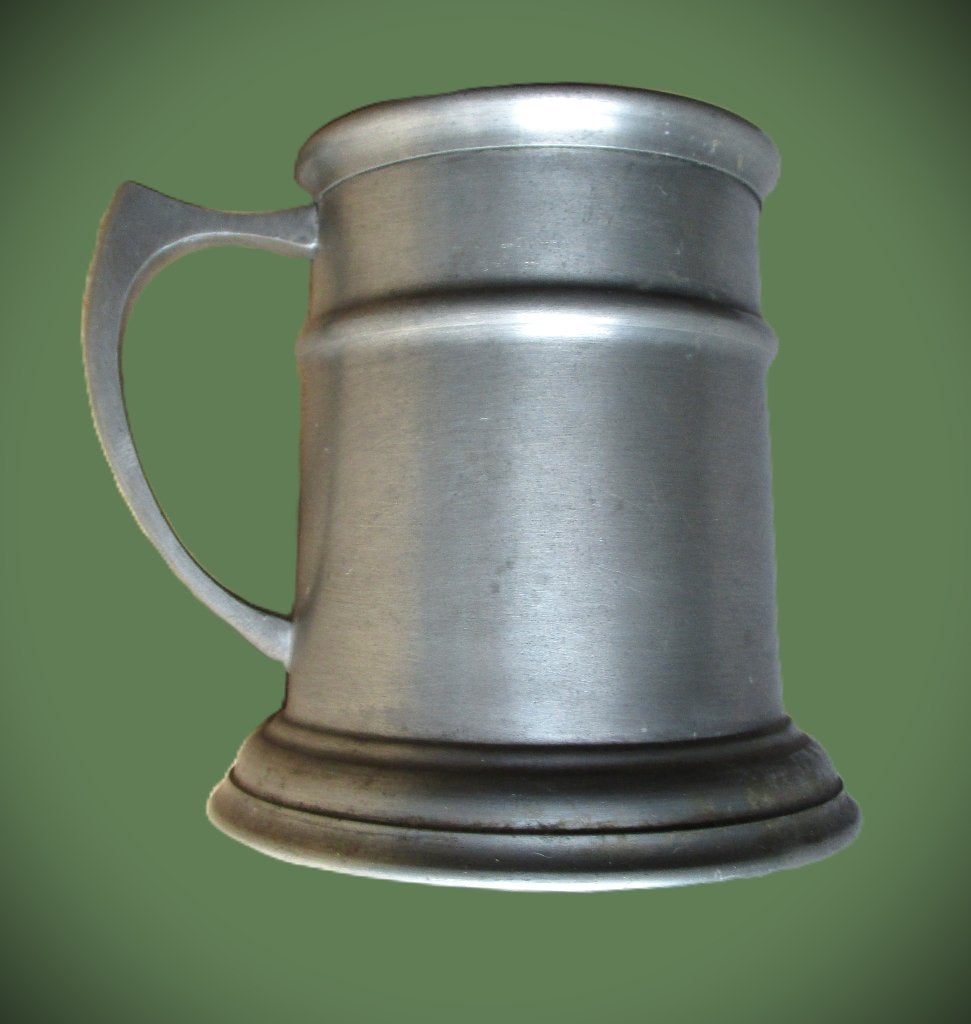 Bier Pul Tin~Antieke tinnen bierpul - 11 x 10 cm breed~Kroes, Ophalen of Verzenden