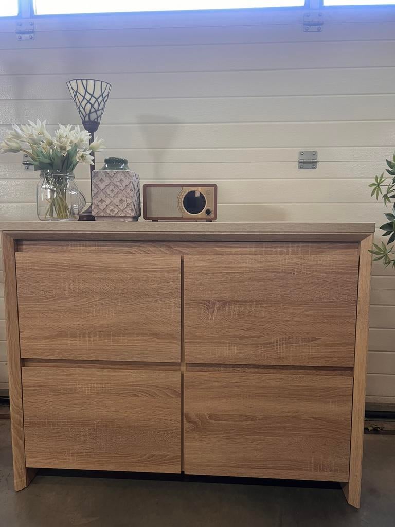 Eiken fineer dressoir kast modern landelijk, Huis en Inrichting, Tafels | Kaptafels, Ophalen of Verzenden