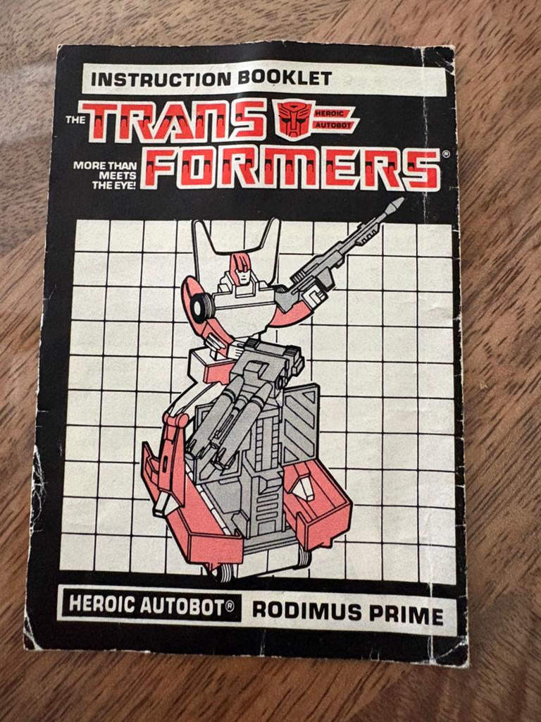 Transformers G1 instructie boekje Rodimus Prime, Verzamelen, Transformers, G1, Ophalen of Verzenden, Zo goed als nieuw, Autobots