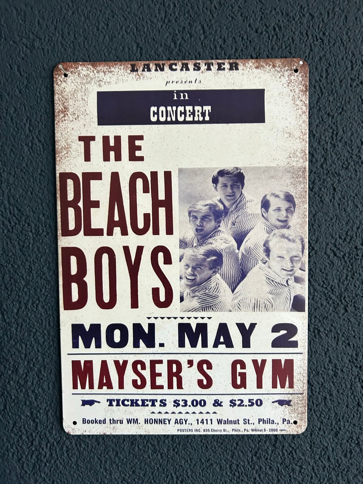 Metal Bord The Beach Boys Concert 20x30 cm, Ophalen of Verzenden, Nieuw, Poster, Artwork of Schilderij