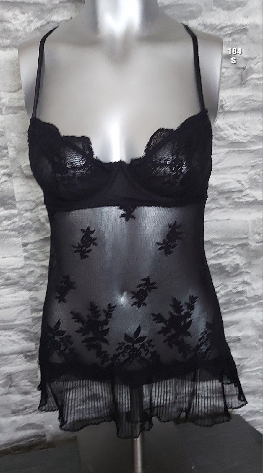 Sexy Zwart kanten lingerie jurkje S, Onbekend, Ophalen of Verzenden, Zwart, Nachtkleding