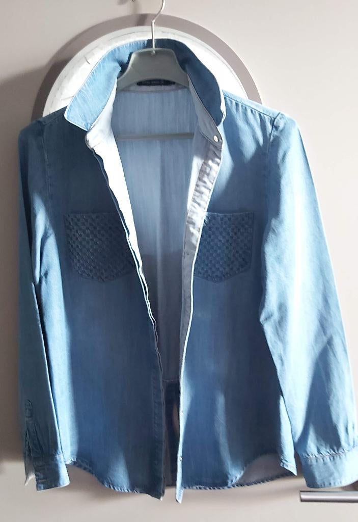Hemd, blouse, jasje, River woods, 36 (ruim), Kleding | Dames, Blouses en Tunieken, Zo goed als nieuw, Maat 36 (S), Blauw, Ophalen of Verzenden