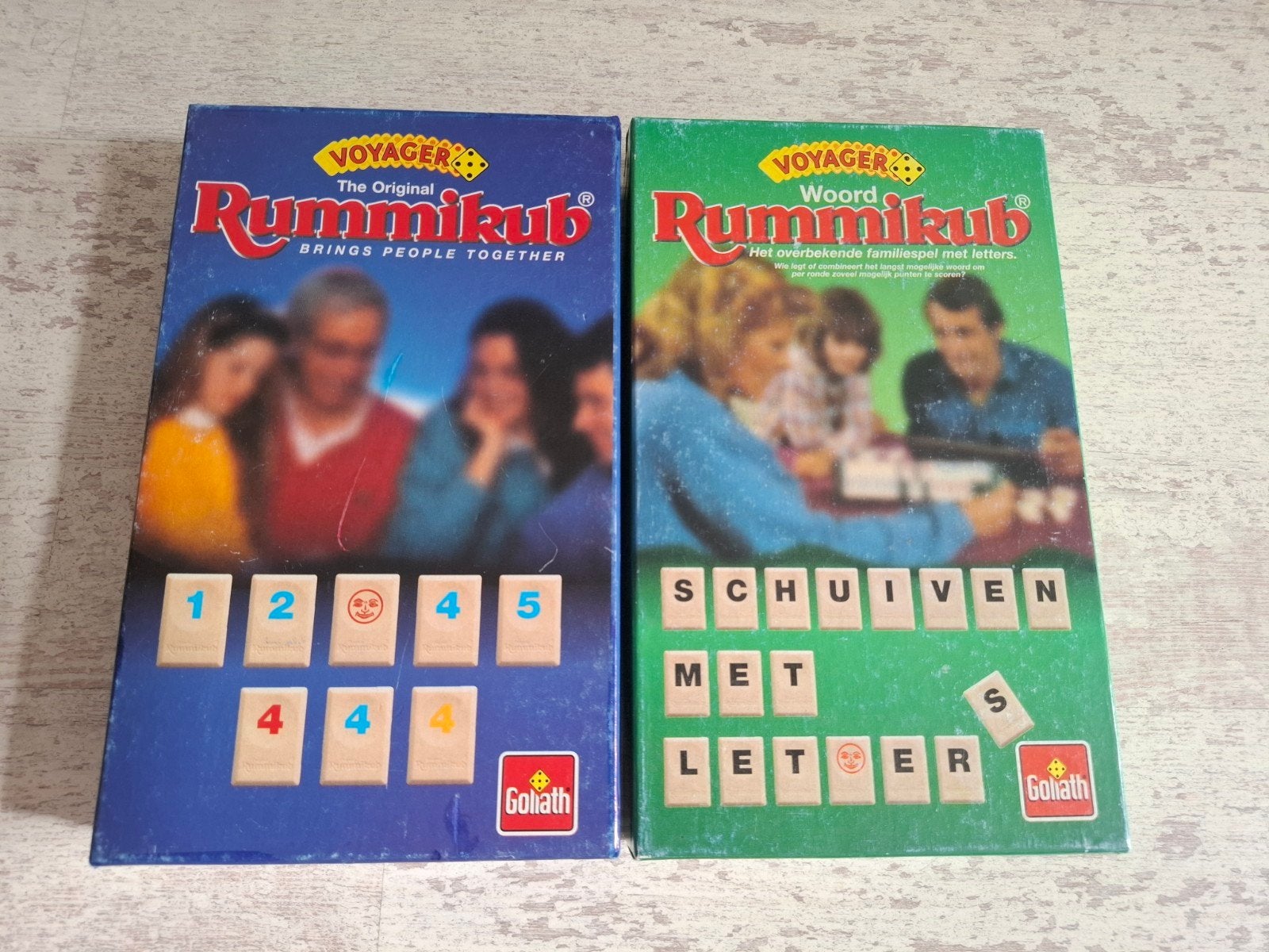 Rummikub cijfer en woord spel kleine versie, Een of twee spelers, Ophalen of Verzenden, Zo goed als nieuw