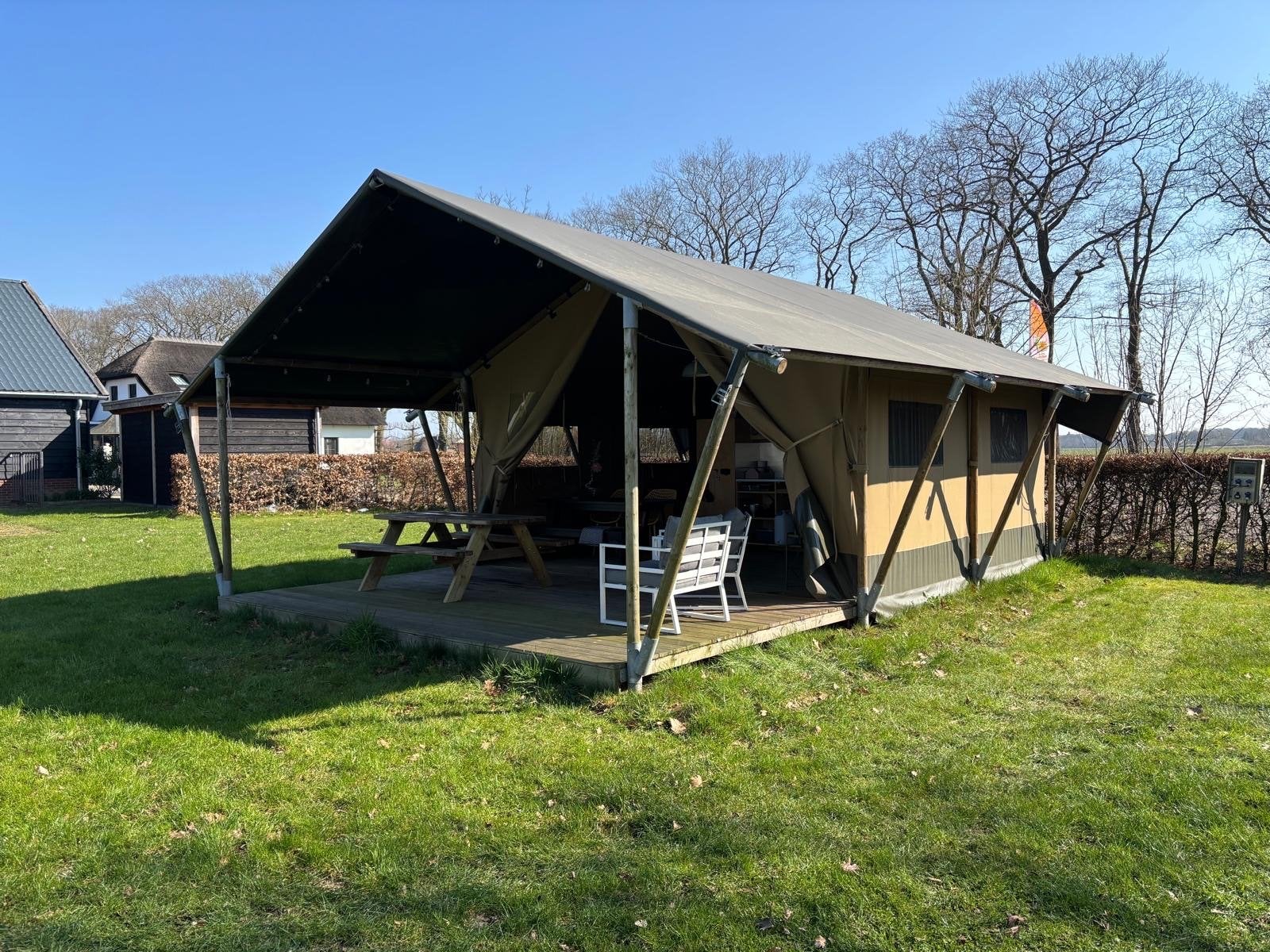 Luxe Safaritent voor Glamping Avontuur, Ophalen, Gebruikt, Tot en met 6