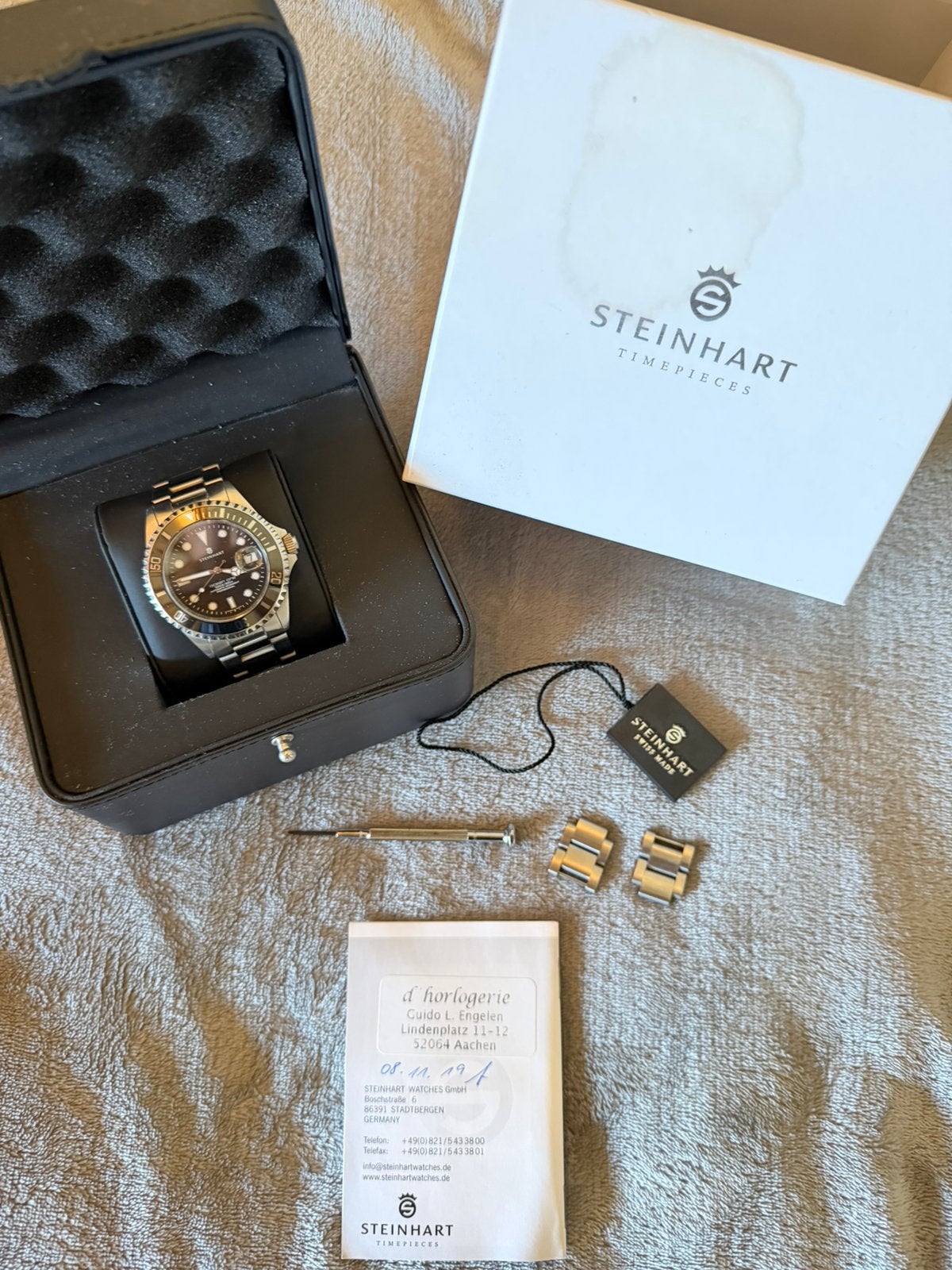 Steinhart Ocean one Black, Ophalen, Zo goed als nieuw, Staal, Overige merken
