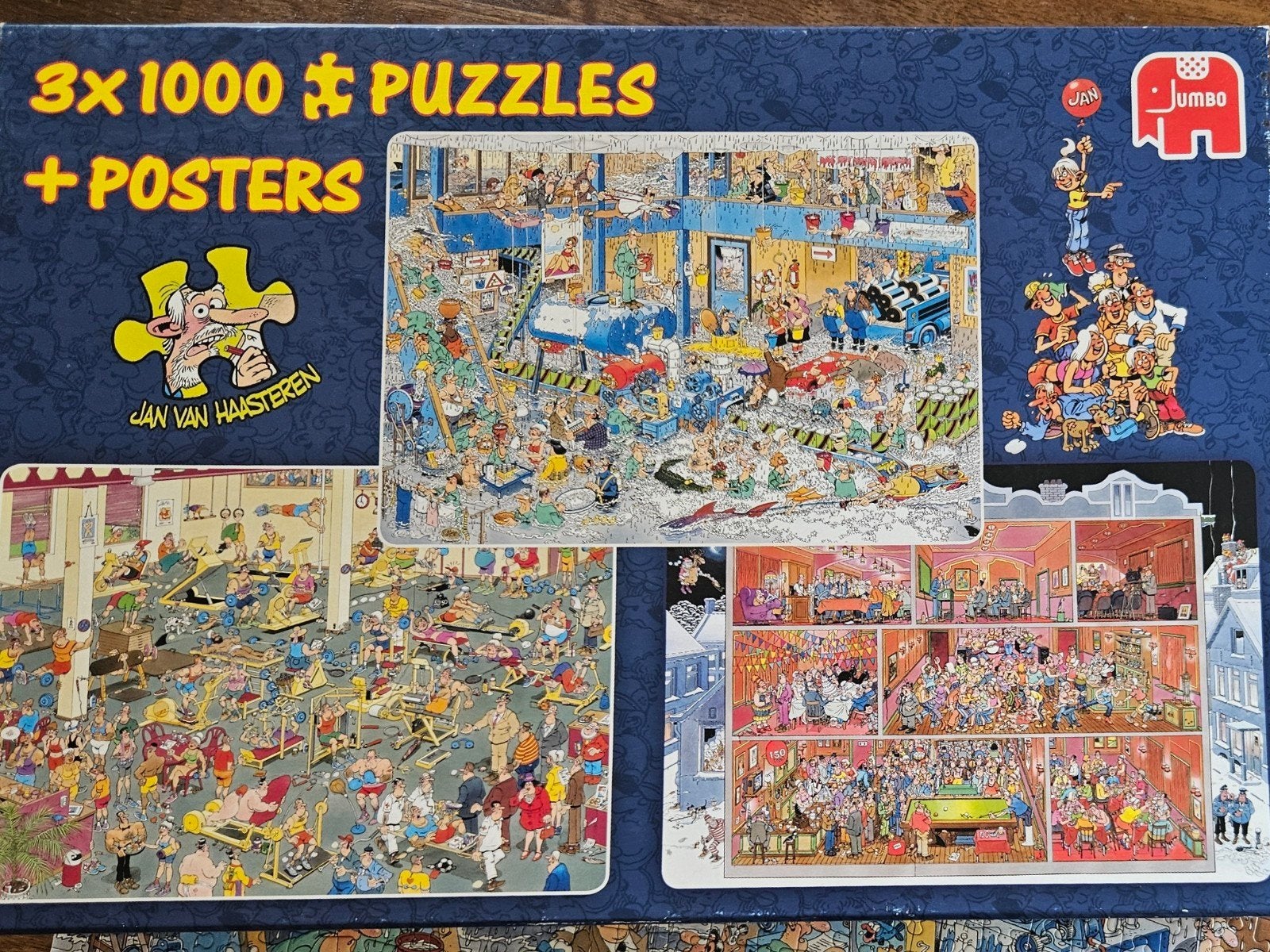 Jan van Haasteren puzzels 3x1000 stukjes - compleet, Ophalen, 500 t/m 1500 stukjes, Gebruikt, Legpuzzel
