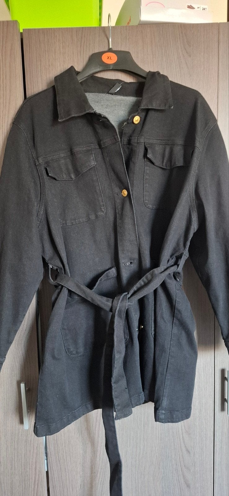 Nieuwe spijkerjas (parkamodel) met kaartje - Maat 46/48, Zwart, Maat 46/48 (XL) of groter, Nieuw, Ophalen of Verzenden