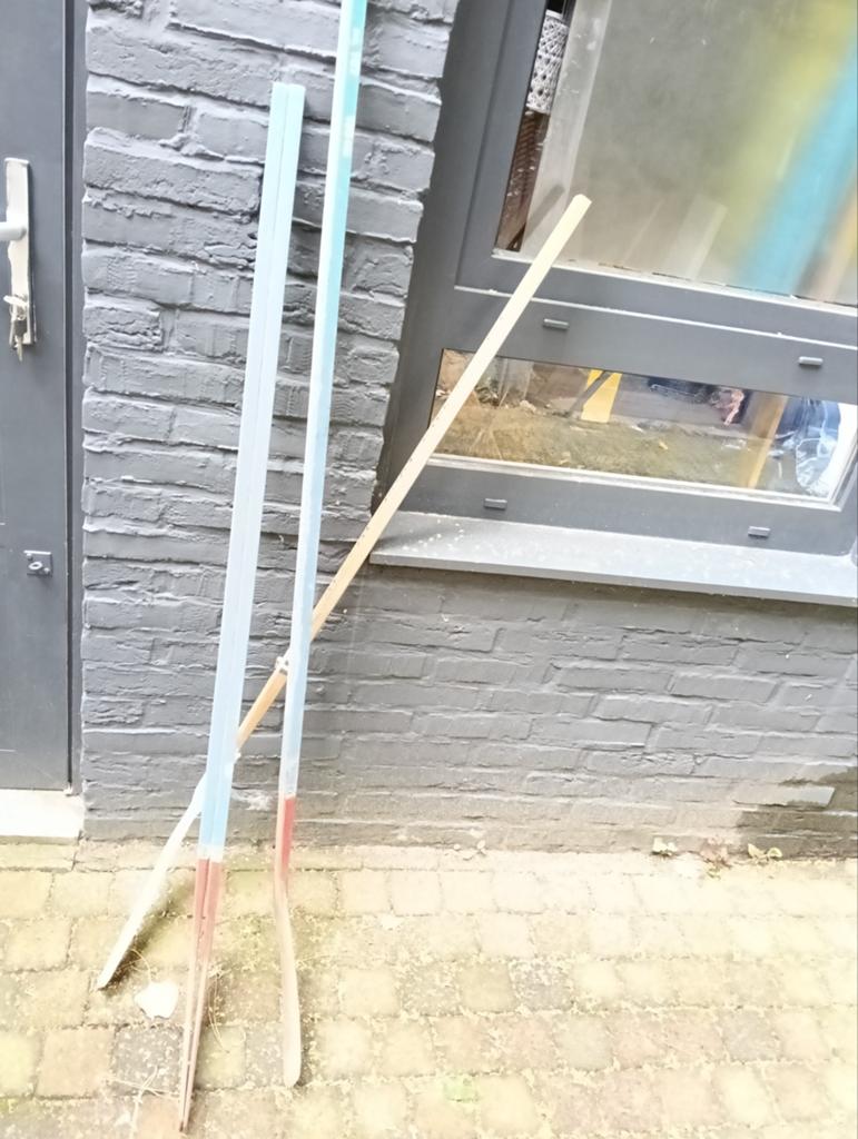 4 gebruikte hockeysticks - knutselhout of stookhout, Ophalen, Gebruikt, Stick