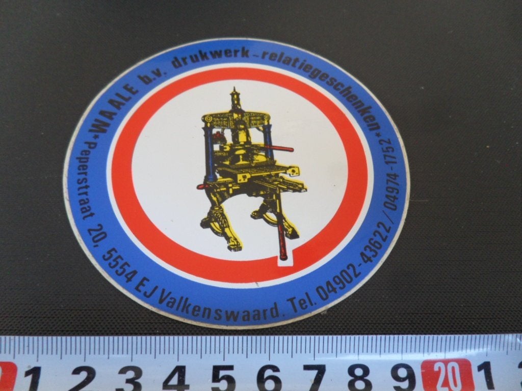 sticker Valkenswaard WAALE bv drukwerk Relatiegeschenken, Ophalen, Zo goed als nieuw