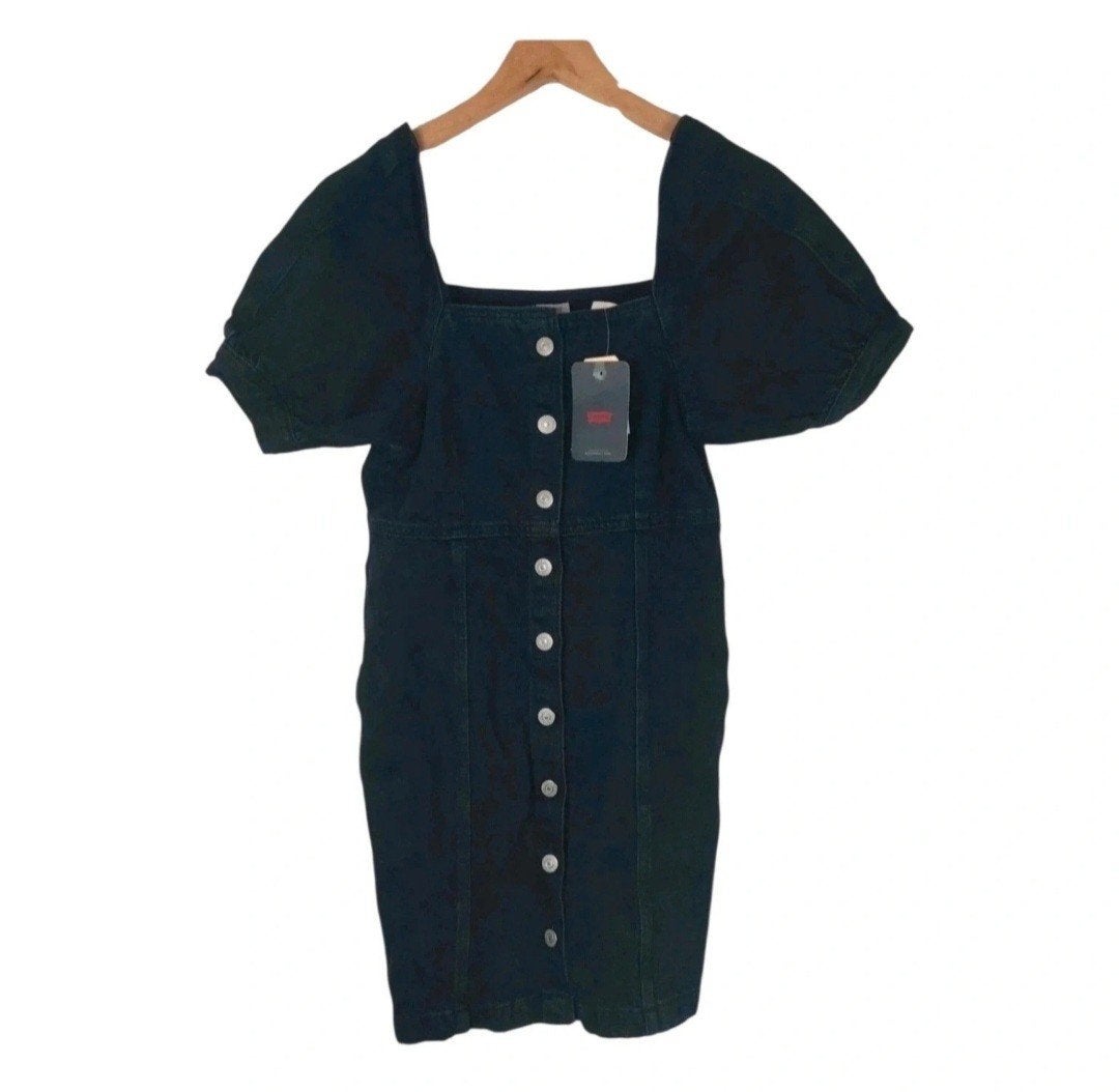 Levi's Zwarte Denim Jurk XS Nieuw, Zwart, Nieuw, Ophalen of Verzenden, Maat 34 (XS) of kleiner