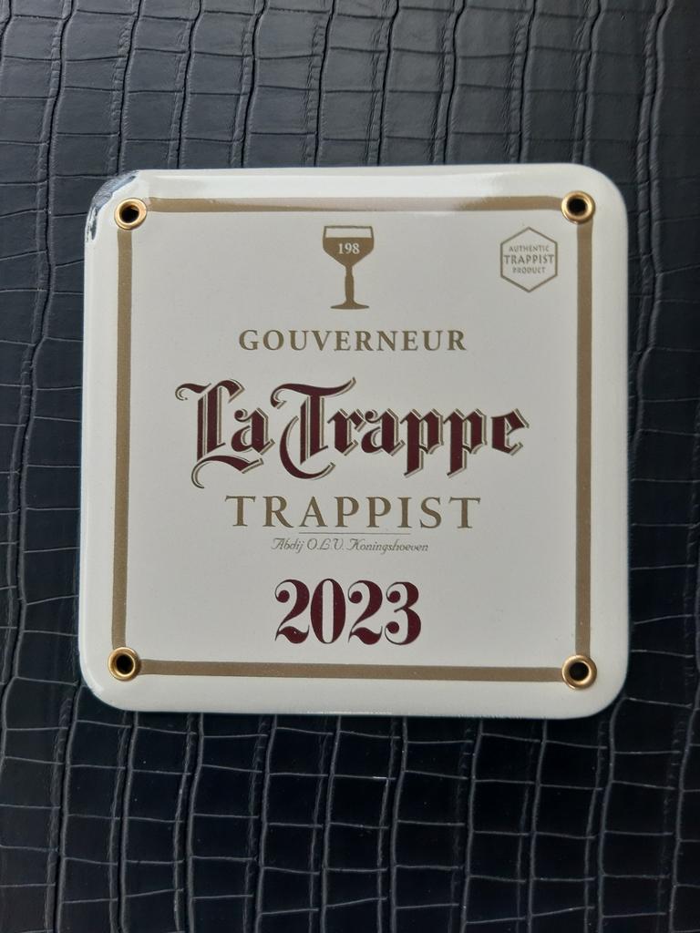 La Trappe Trappist Gouverneur Emaille Bord 2023, Ophalen of Verzenden, Zo goed als nieuw, Reclamebord