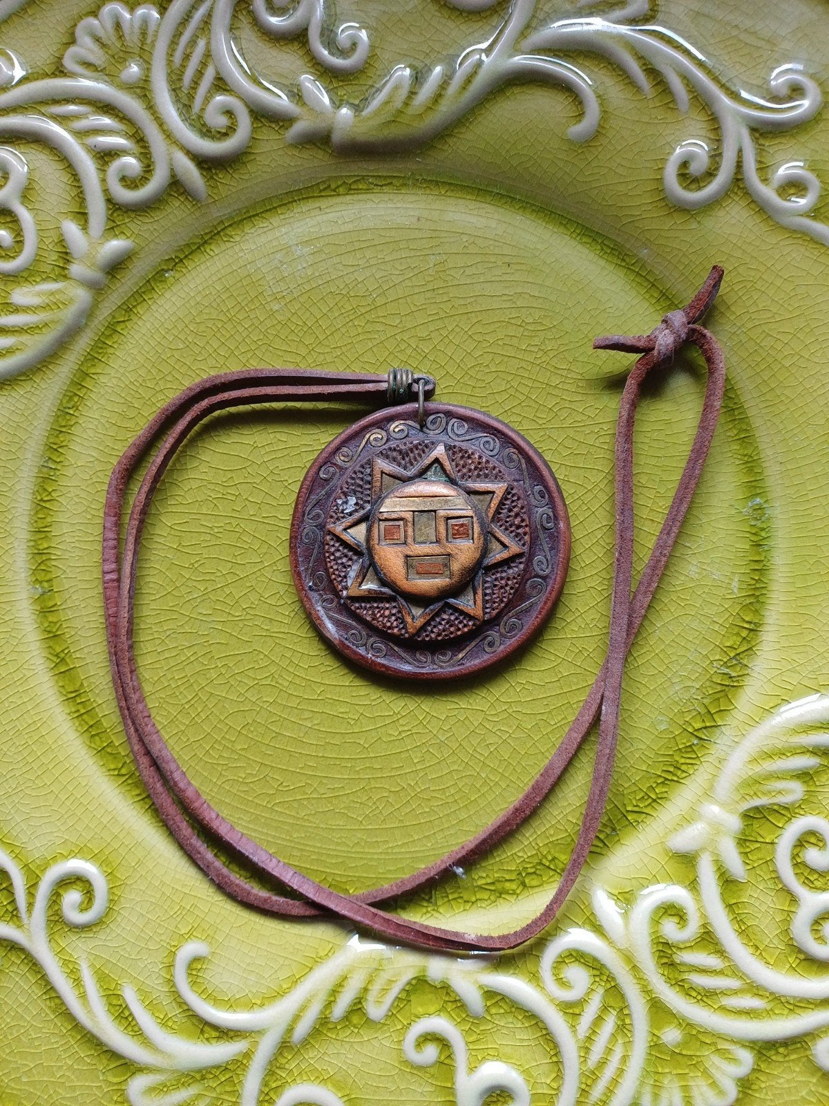 Oude Handgemaakte Leren Hippie Ketting voor € 20, Ophalen, Overige materialen