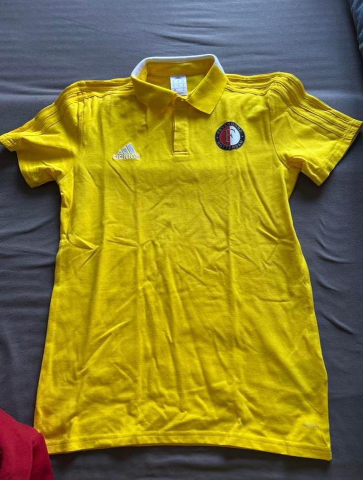 Adidas Feyenoord polo Geel Maat M, Kleding | Heren, Ophalen of Verzenden, Gedragen, Maat 46 (S) of kleiner, Geel