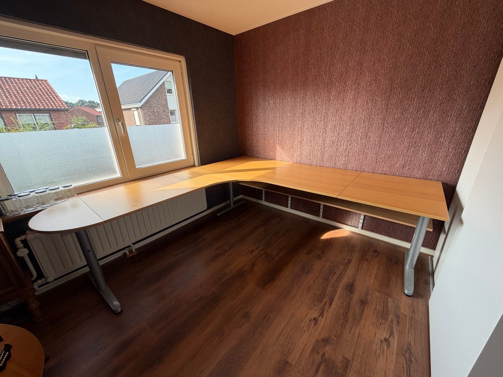 IKEA Galant Hoekbureau - Licht hout, Gebruikt, Ophalen, Demontabel, Gebruikt, Spaanplaat of MDF