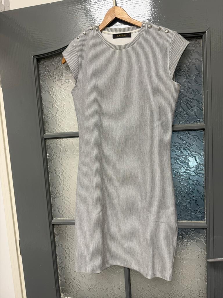 Supertrash ribgebreide jurk met knopen, maat S, Kleding | Dames, Jurken, Ophalen of Verzenden, Zo goed als nieuw, Maat 36 (S)
