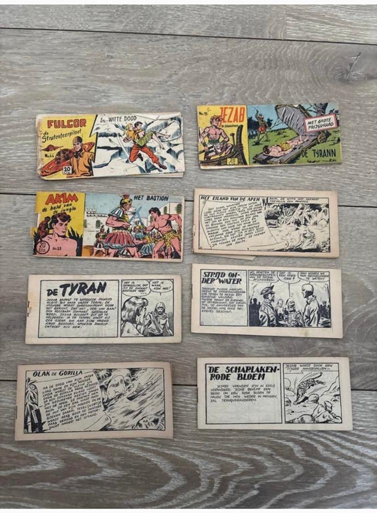 Vintage stripboeken collectie - Akim, Fulcor, Jezab, Boeken, Meerdere stripboeken, Ophalen of Verzenden, Gelezen