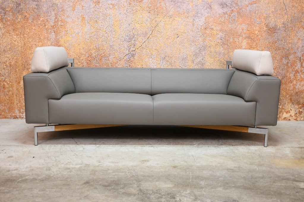 NIEUWbeklede Unieke leren Leolux Howlo designbank, Leolux, Leolux, Driepersoons, 75 tot 100 cm