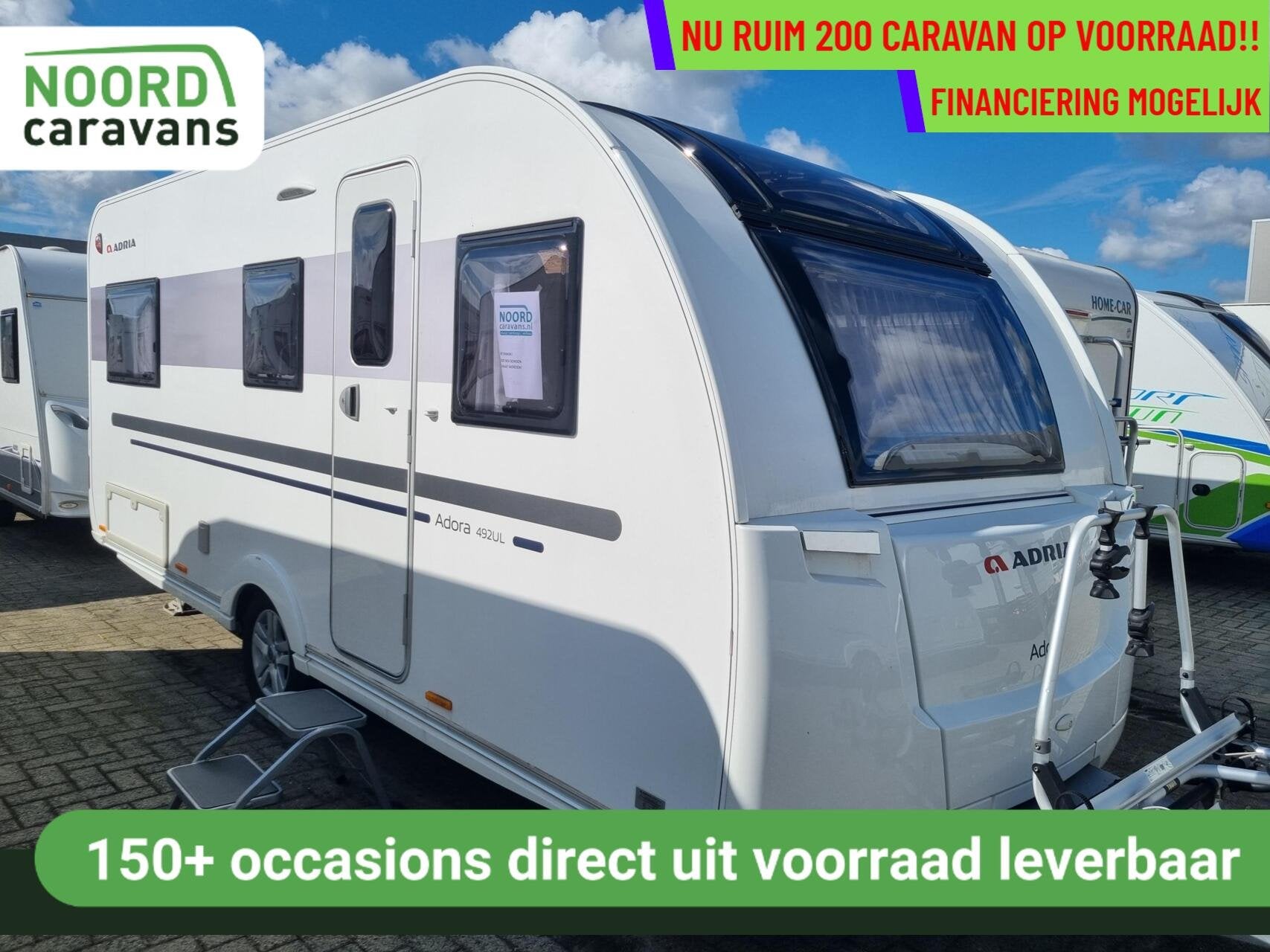 Adria ADORA 492UL MOVER +UNICO LUIFEL +ENKELE BEDDEN +AUTARK, Caravans en Kamperen, Caravans, Rondzit, Hordeur, 7 tot 8 meter
