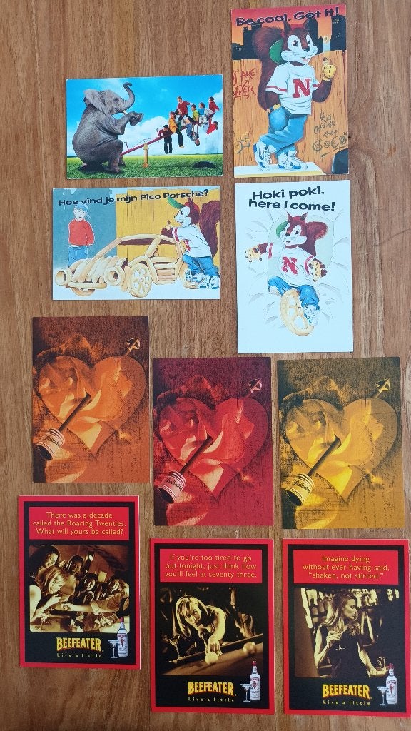 Ansichtkaarten met reclame (deel 2), Verzamelen, Ophalen of Verzenden, 1980 tot heden, Ongelopen, Cultuur en Media