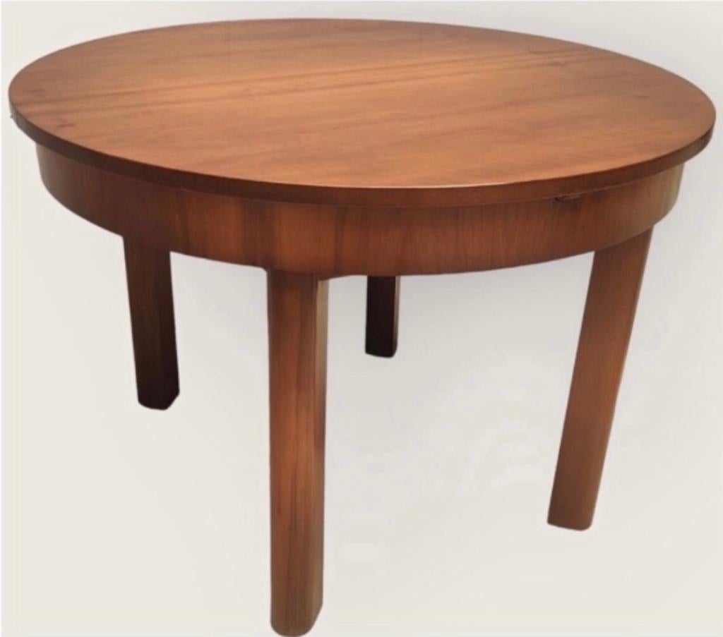 Vintage houten tafel, Huis en Inrichting, Tafels | Eettafels, Ophalen, MCM, 100 tot 150 cm, Rond
