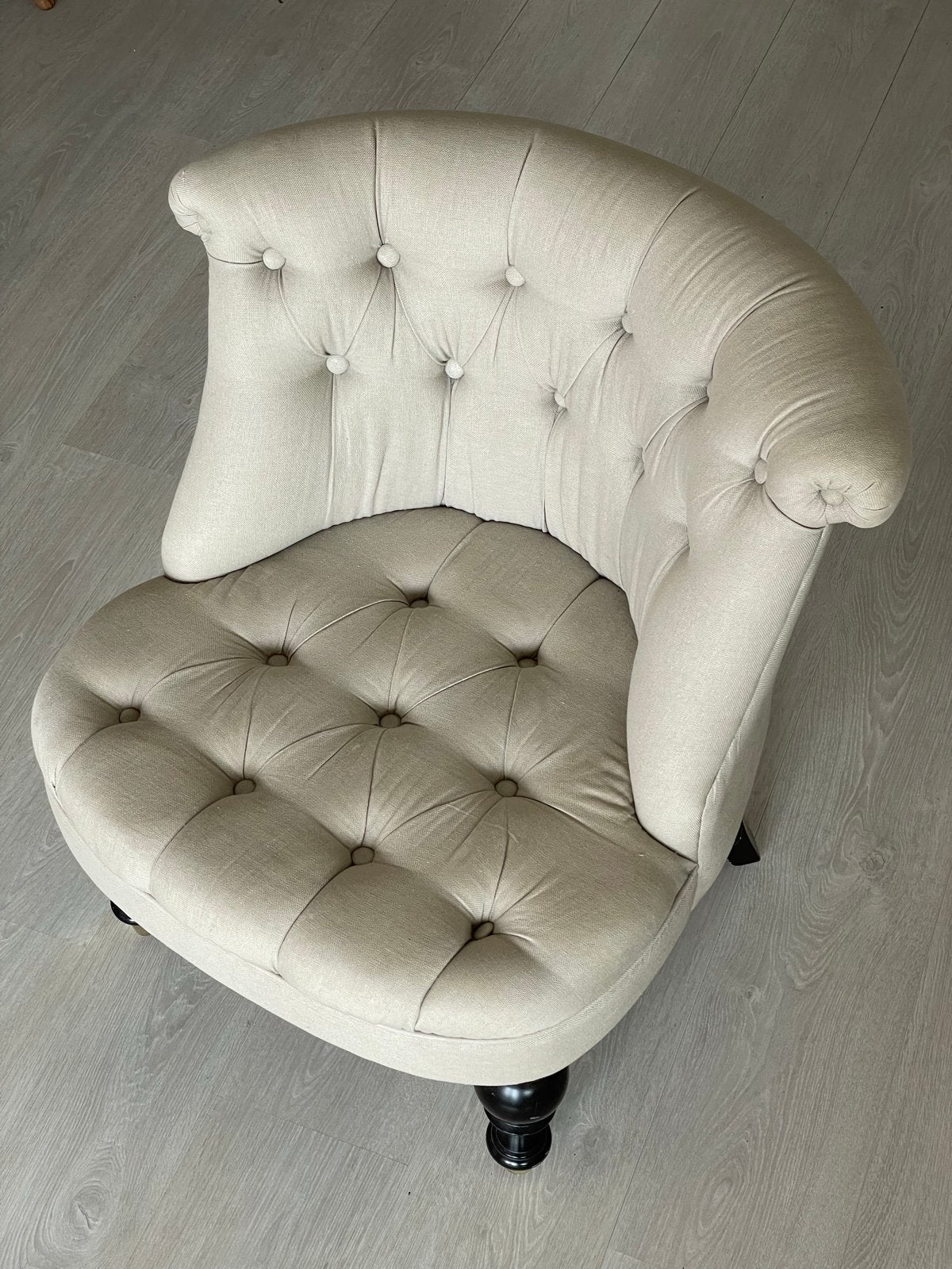 Kleine Fauteuil van Fijne Katoen Stof. Stijl: Flamant, Ophalen, Gebruikt, Minder dan 75 cm, Stof