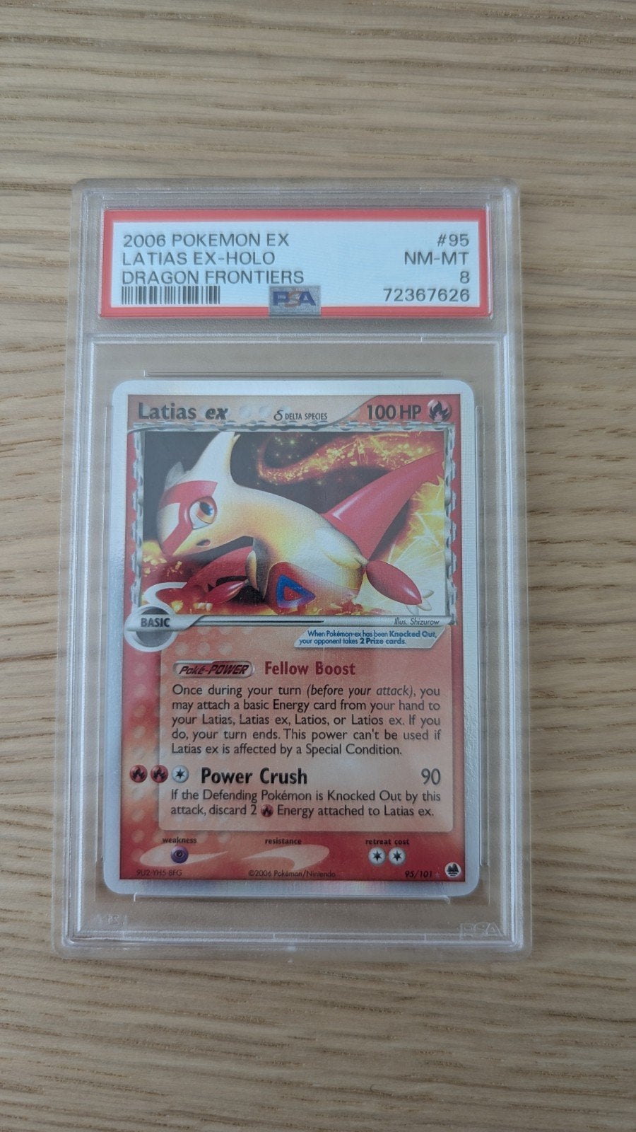 Latias ex 95 Holo Dragon Frontiers PSA 8 Pokémon kaart, Ophalen of Verzenden, Zo goed als nieuw