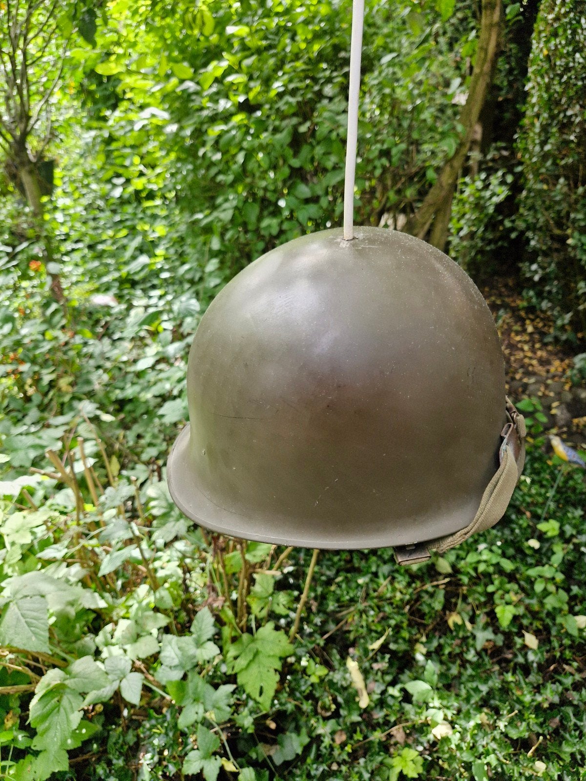 M1 Legerhelm omgebouwd tot unieke decoratieve lamp, Ophalen of Verzenden, Landmacht, Amerika, Helm of Baret