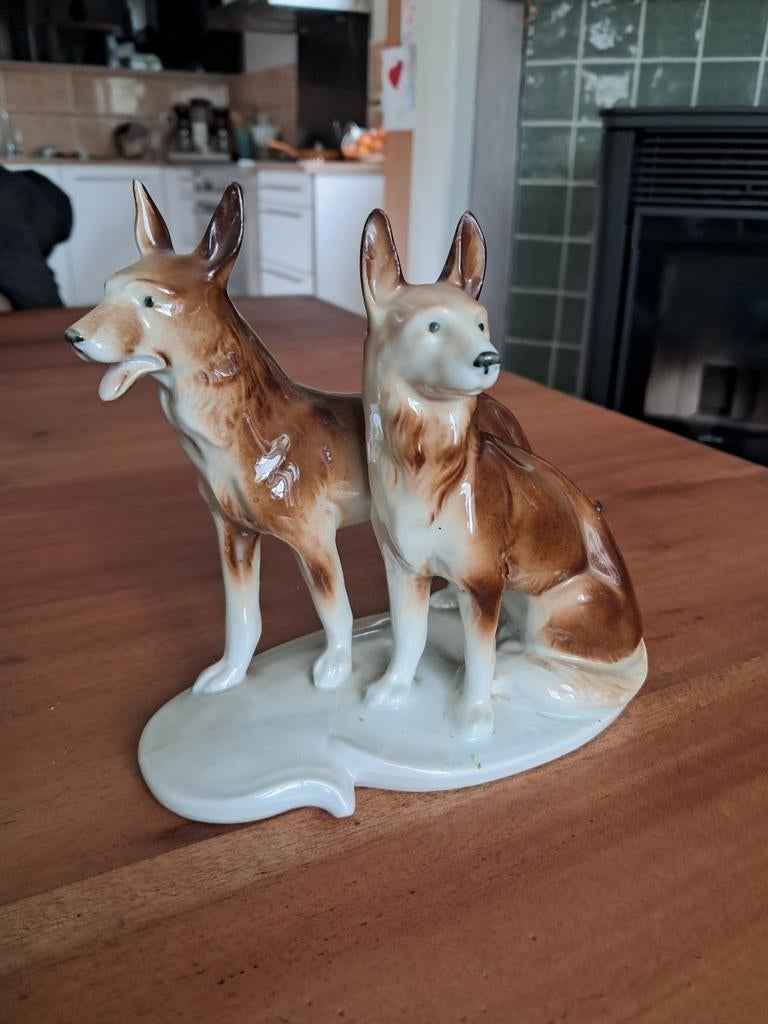 Porselijnen Mechelse Herdershonden Beeldje, Ophalen of Verzenden