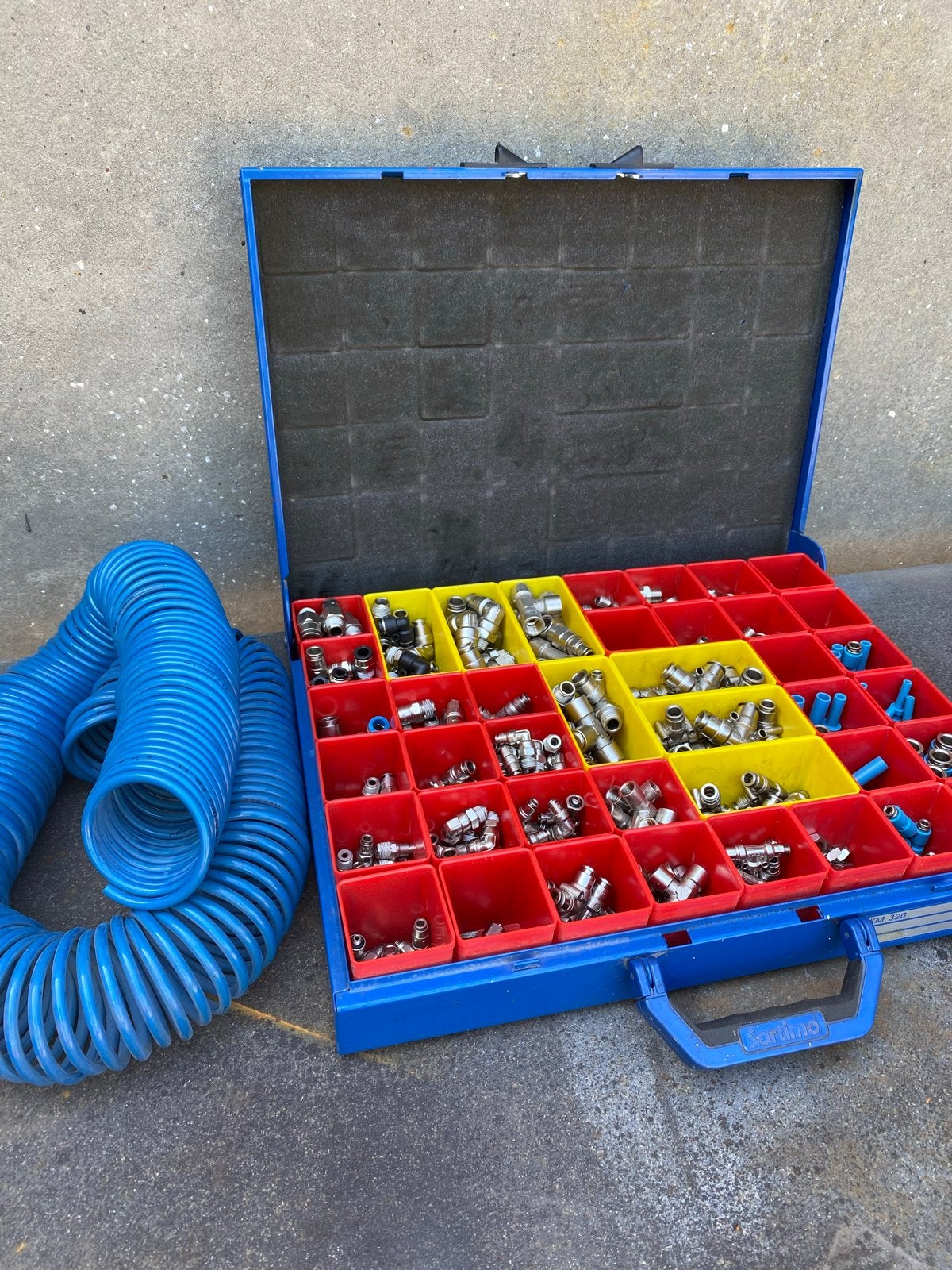 Uitgebreide set pneumatische koppelingen in Sortimo koffer, Doe-het-zelf en Verbouw, Ophalen, Nieuw, Minder dan 50 mm, Overige typen