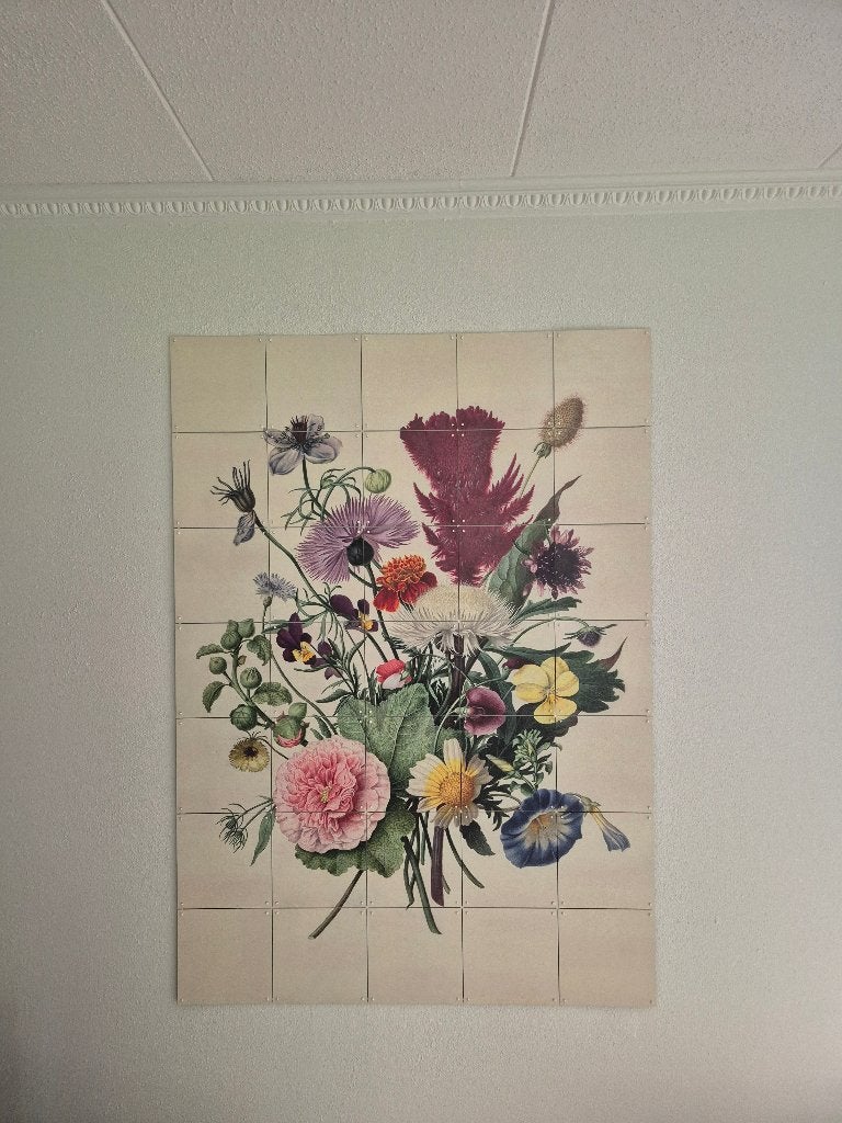 IXXI 140x100 bloemen - dubbelzijdig (flowers dark & light), 140 cm, Meerkleurig, Decoratieobject, Ophalen of Verzenden