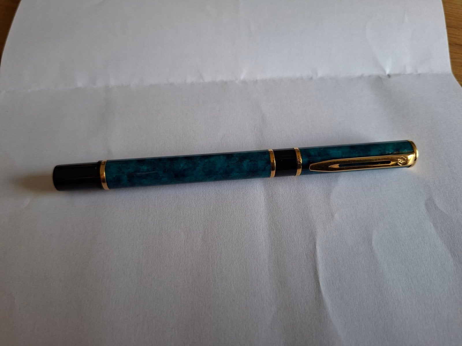 Waterman Vulpen - Groen Marmer Design, Verzamelen, Pennenverzamelingen, Ophalen of Verzenden, Gebruikt, Vulpen, Waterman