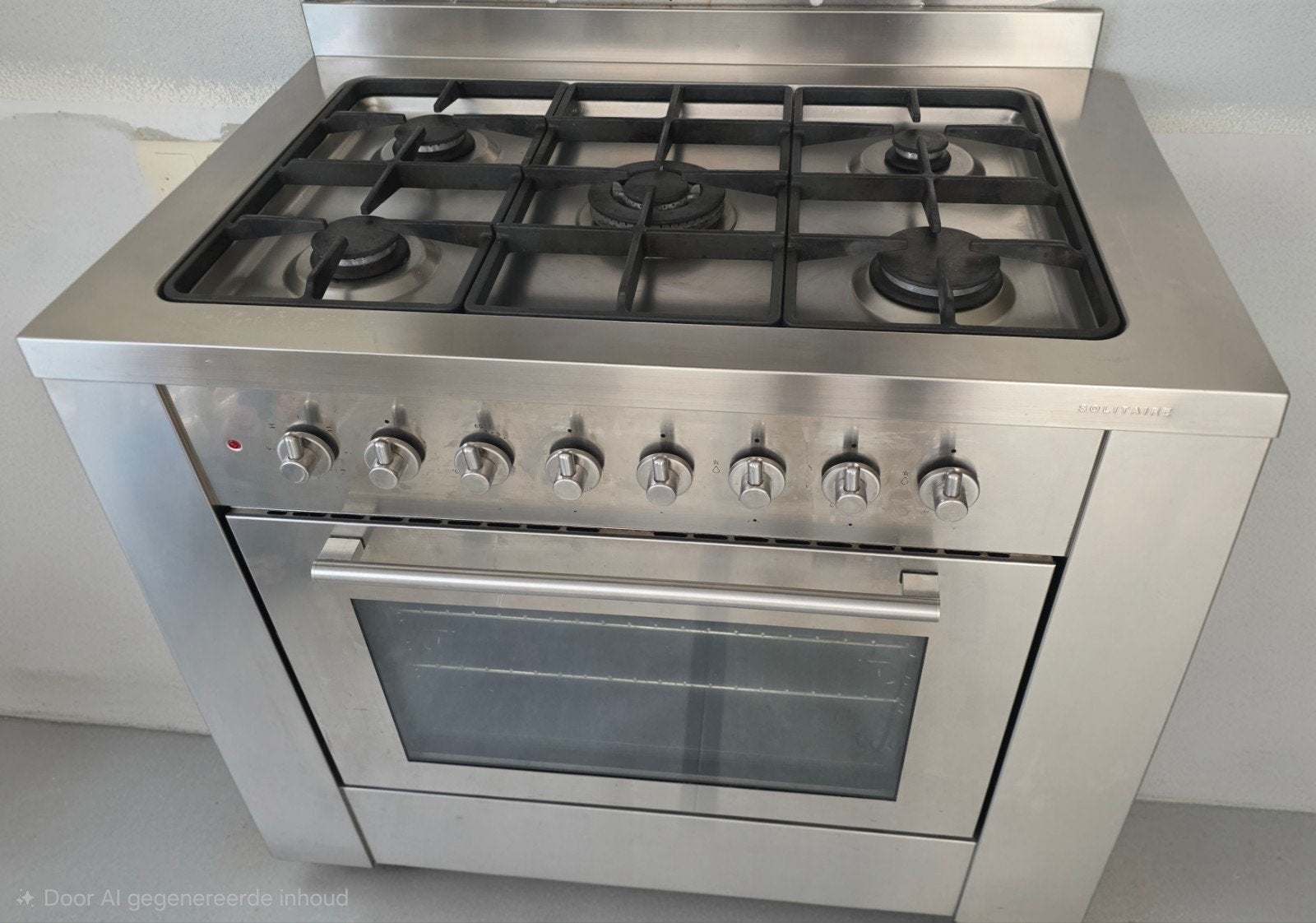 Solitaire (Bosch) Vrijstaand Gasfornuis met Oven 90cm, Ophalen, Gebruikt, 60 cm of meer, Gas