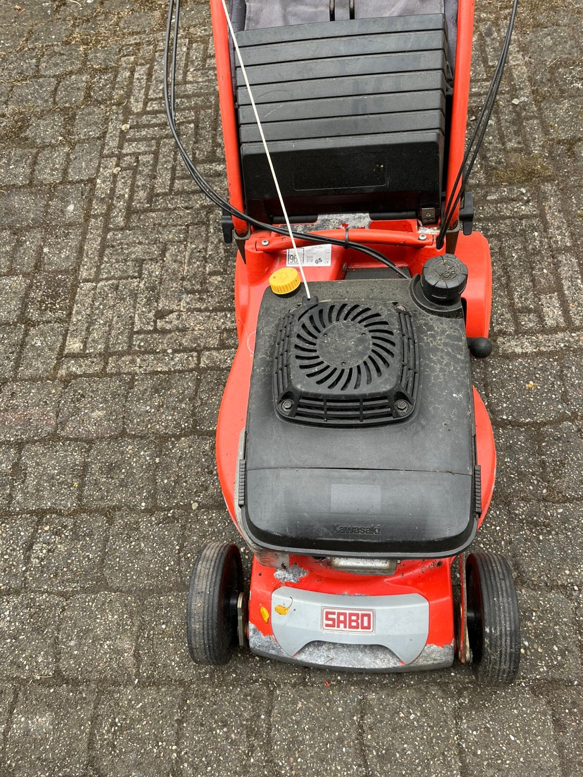 Sabo walsaangedreven met werk 150 euro., Tuin en Terras, Cirkelmaaier, Gebruikt, Benzine-grasmaaier, 50 cm of meer